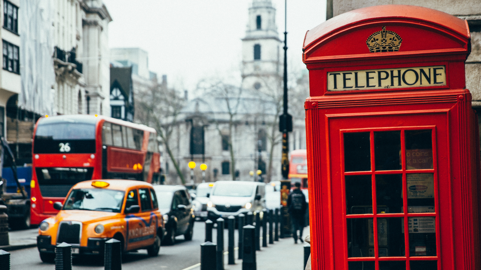 Photo of London street with phone booth