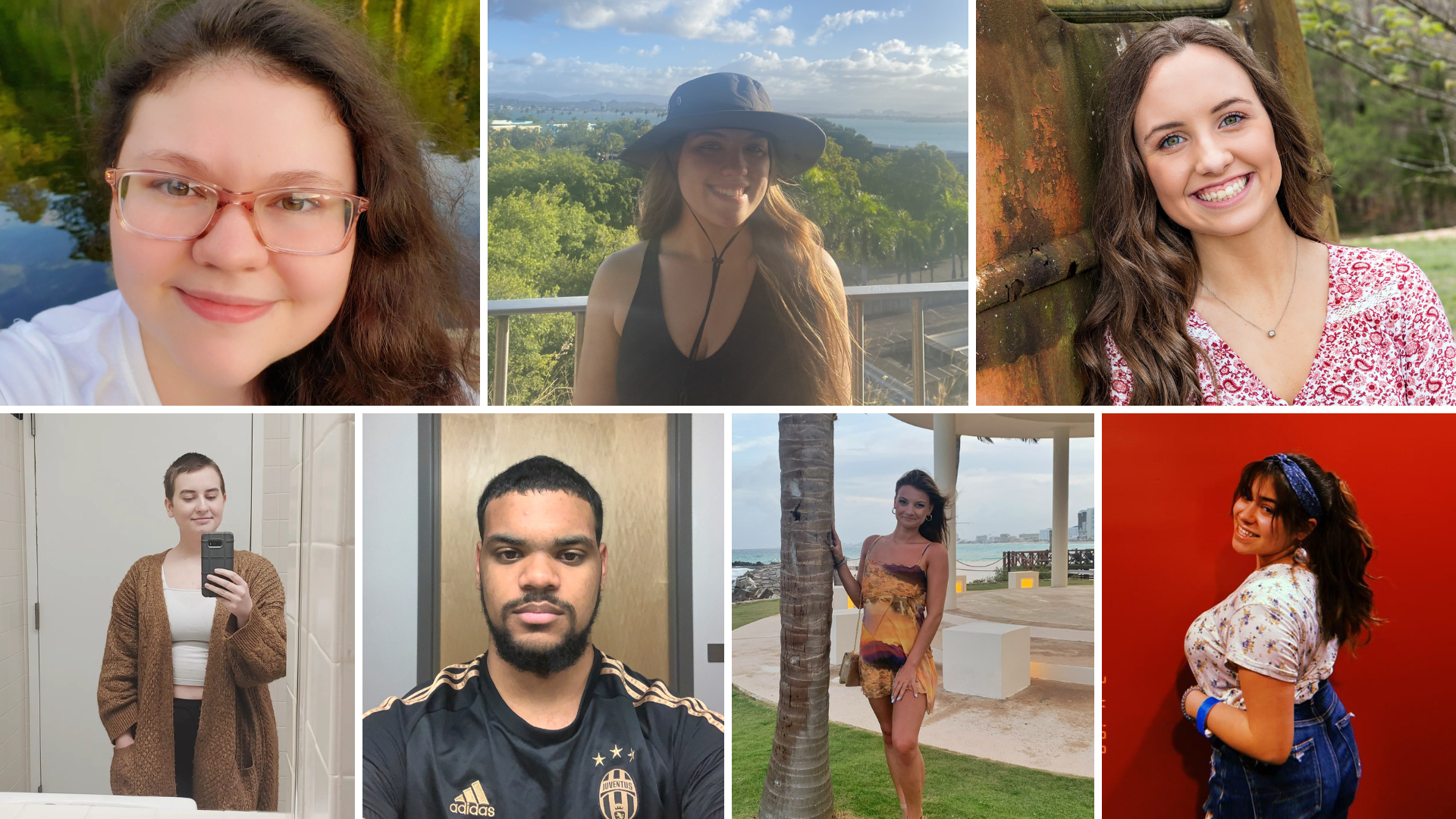 Collage of headshots of Alexis Farmer, Kaitlyn Johnson, Brianna Mattingly, Leanna McCarty, Ryan Sistrunk, Rebecca Stalcup and Daniela Torres-Gomez