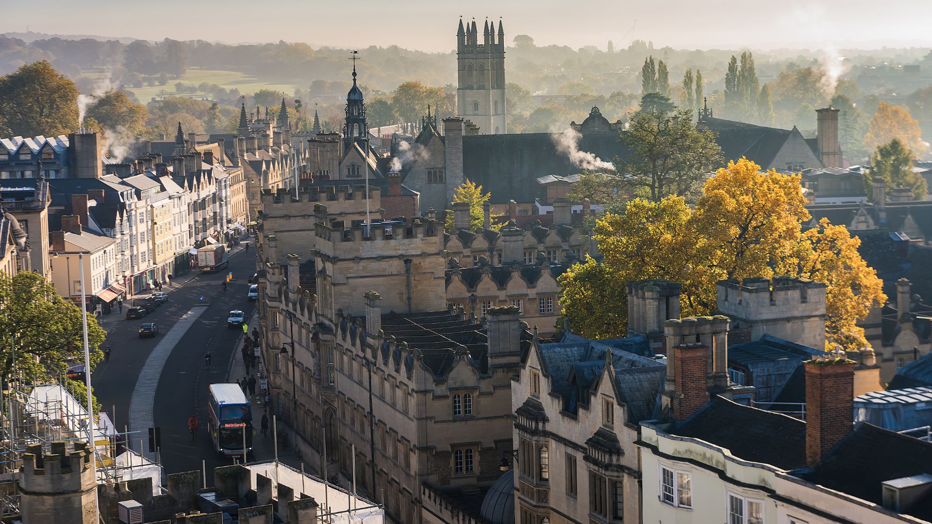 aerial view of Oxford in the United Kingdom