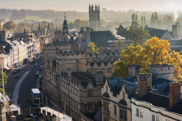 aerial view of Oxford in the United Kingdom