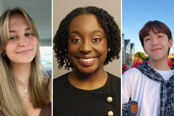 headshots of Alayna Johnson, Briana Johnson and Dylan Nguyen