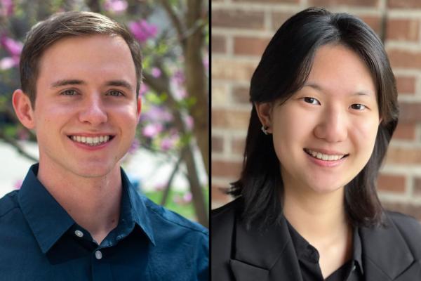 Blake Byer and Sophia Zhou headshots