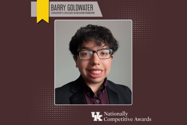 Barry Goldwater Scholarship logo, Jose Villanos headshot, Nationally Competitive Awards logo