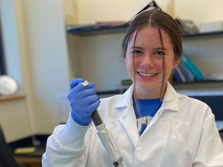 Gretchen Ruschman working in lab