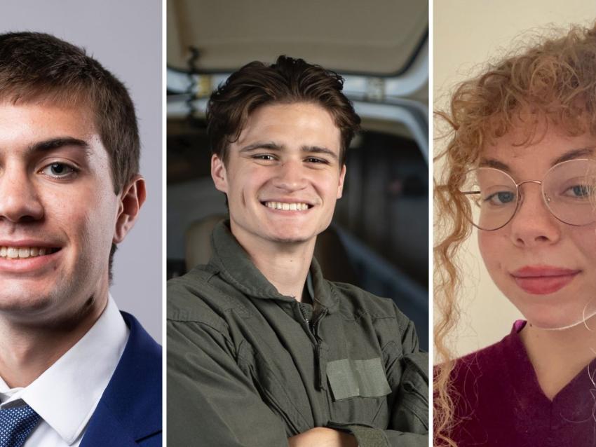 headshots of Asa O'Neal, Josh Metzmeier, and Elizabeth Howard