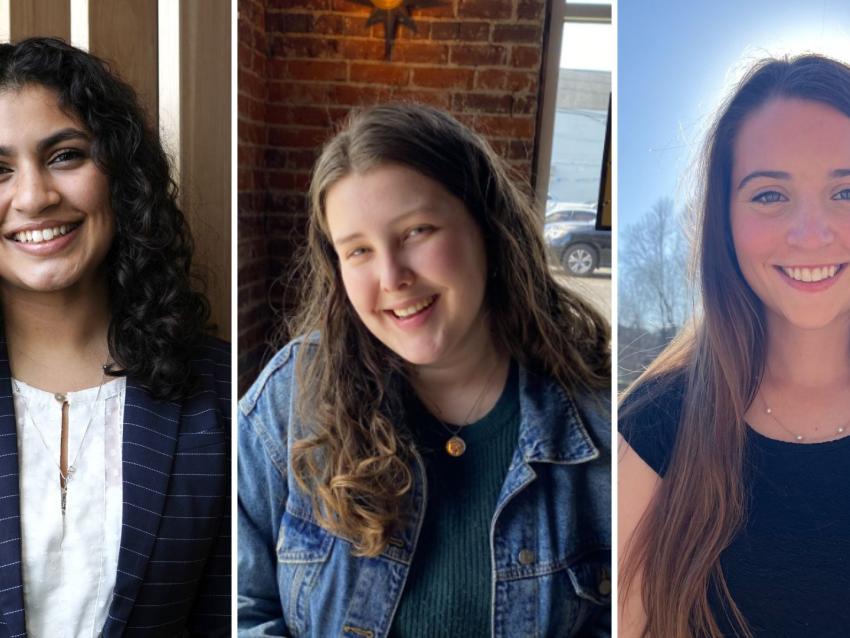 headshots from left: Shria Holla, Anna Stockstill, Ellen Williams