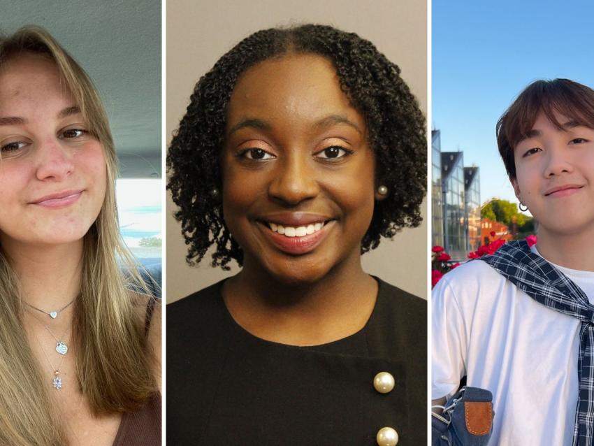 headshots of Alayna Johnson, Briana Johnson and Dylan Nguyen