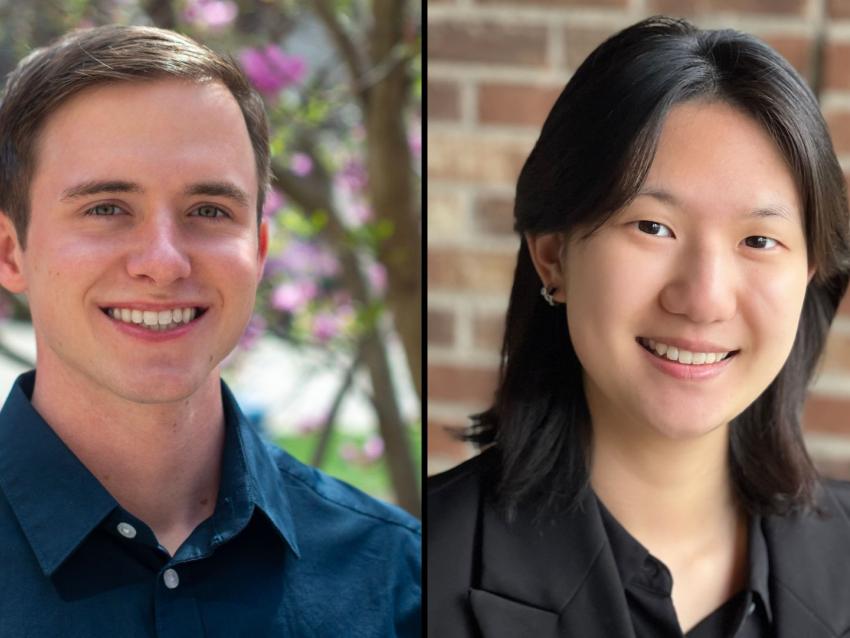 Blake Byer and Sophia Zhou headshots