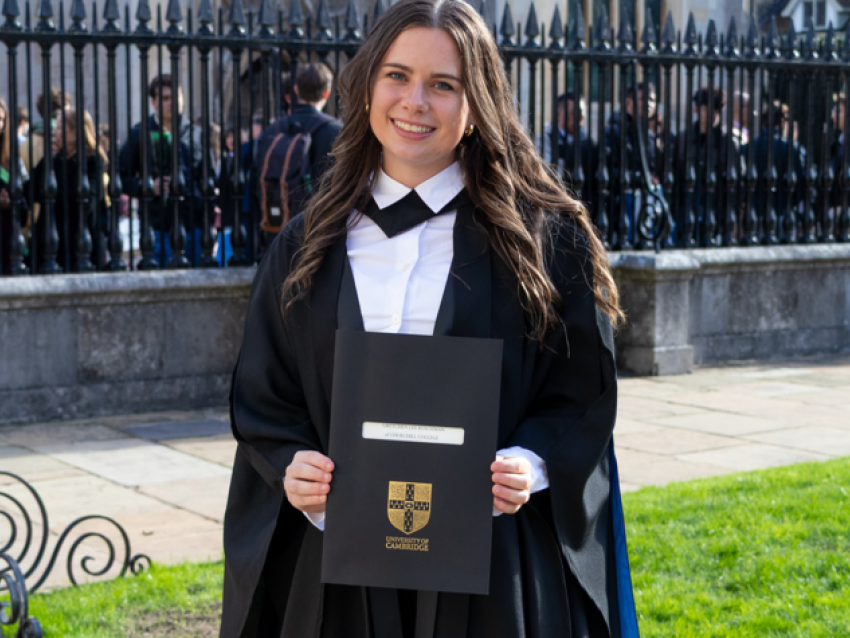 Gretchen Ruschman with degree from University of Cambridge