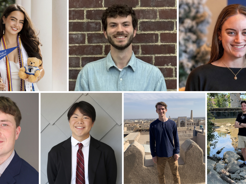Headshots of seven Fulbright recipients