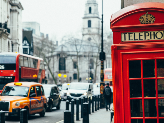 Photo of London street with phone booth
