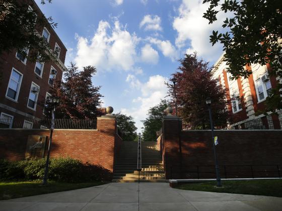 Campus buildings and walkway