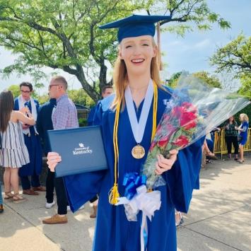 Schuyler Baas in cap and gown