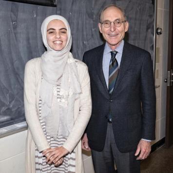 Hadeel Abdallah with President Eli Capilouto