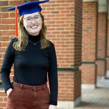 Kyra Seevers wearing graduation cap