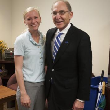 Grace Trimble and Dr. Eli Capilouto